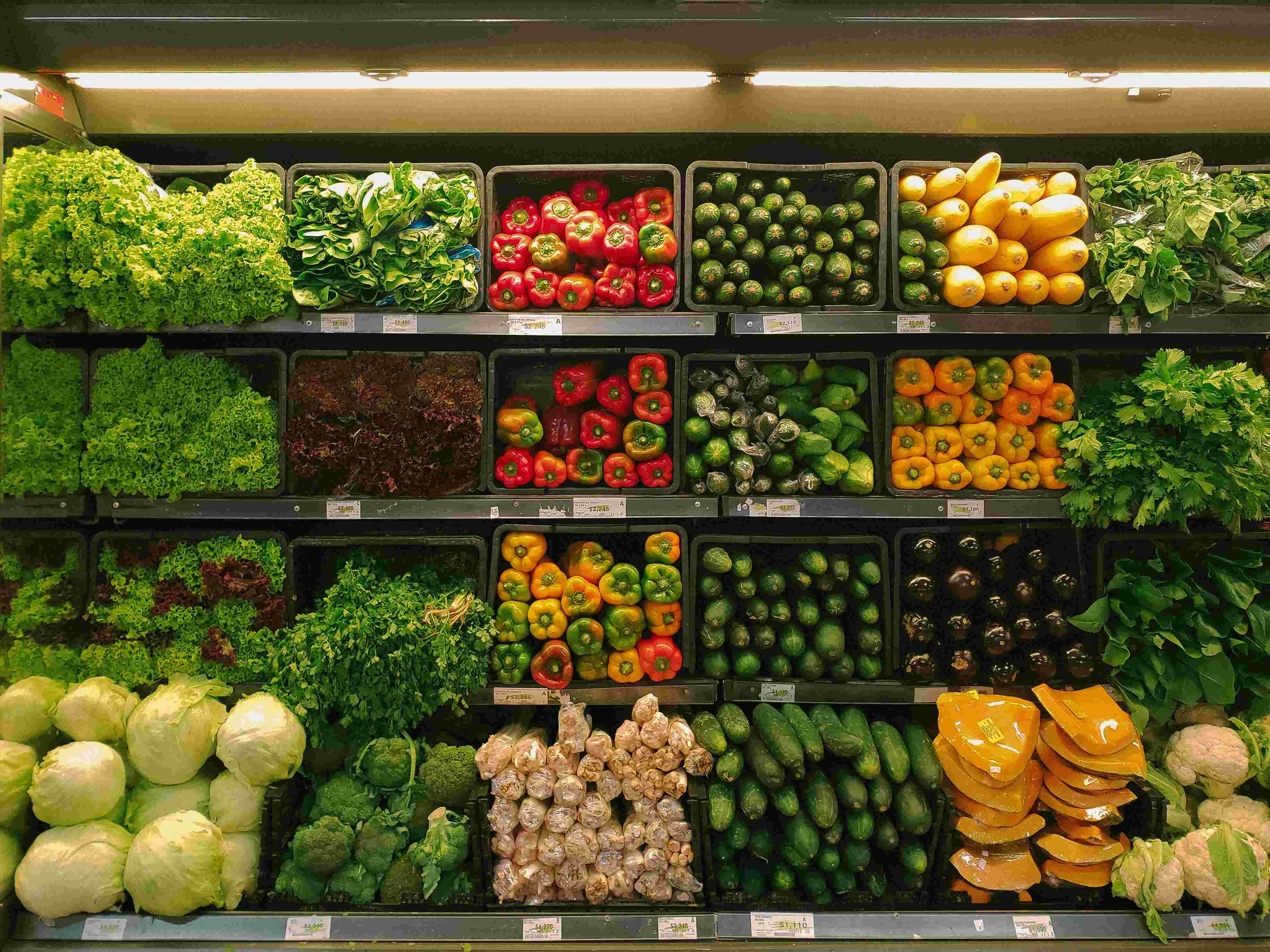 Shelfs inside a grocery store