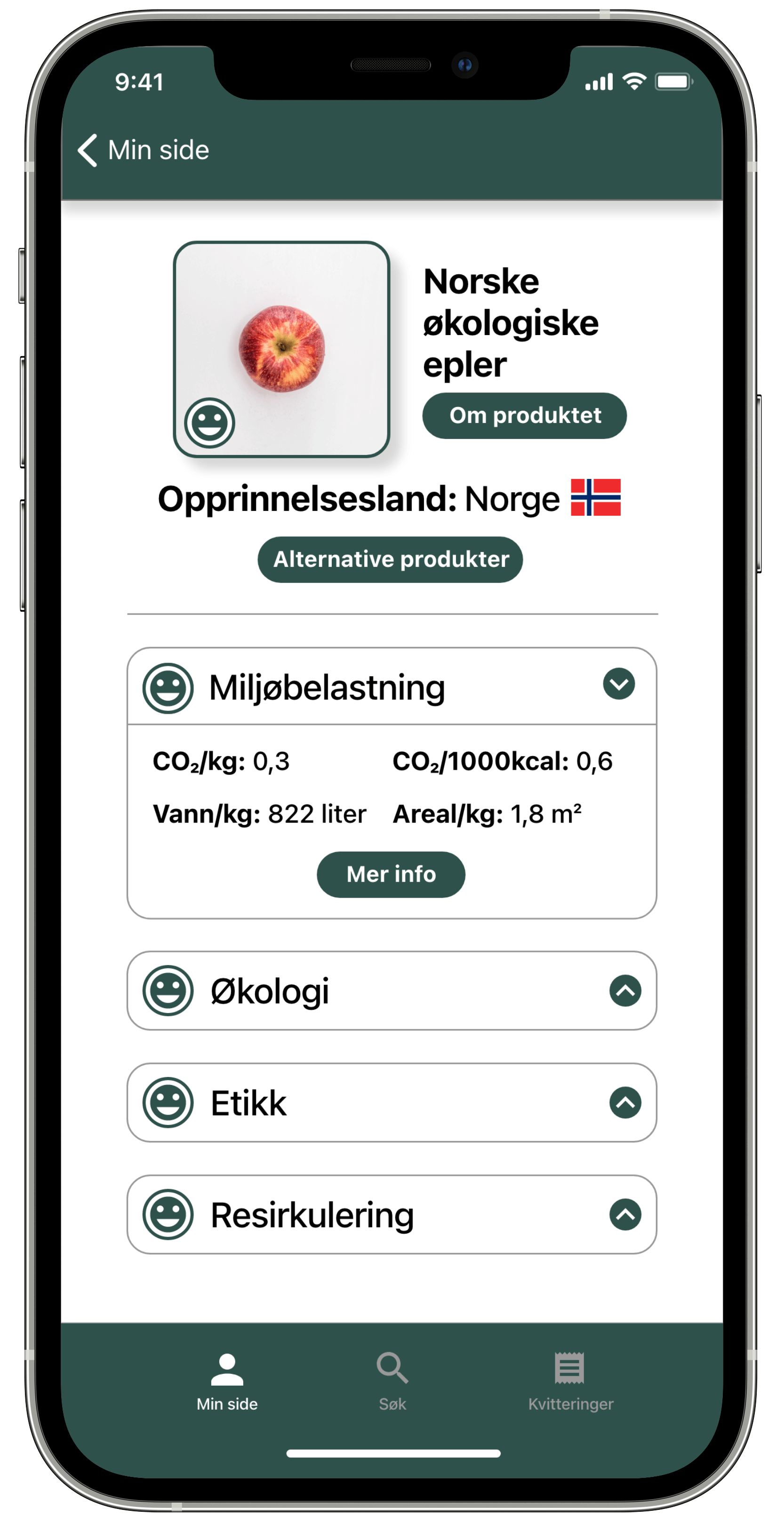 cFood-appens produktside